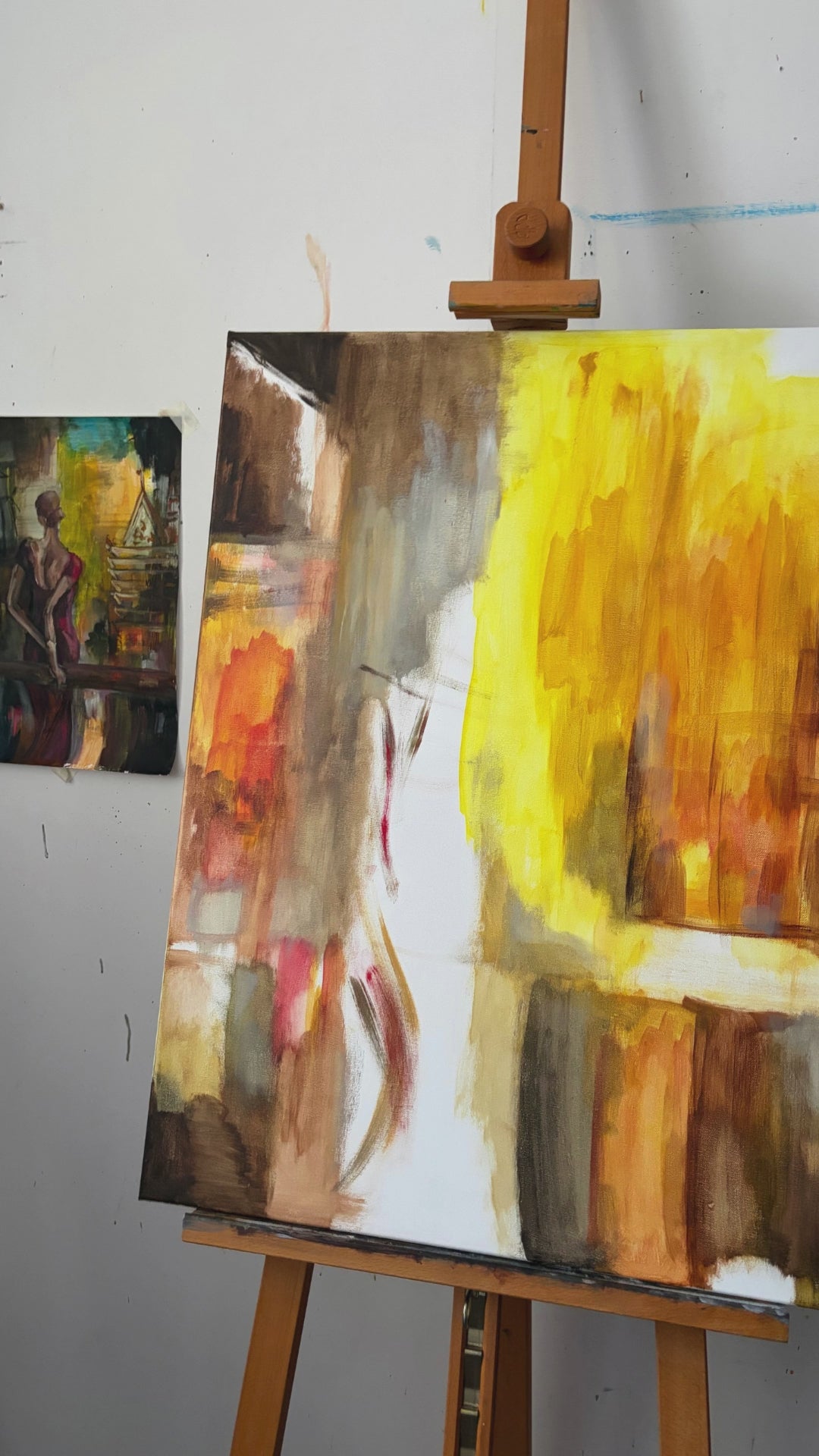 video from Ingela Johansson painting Between Holding and Letting Go inspired by the novel The Red Silk Dress