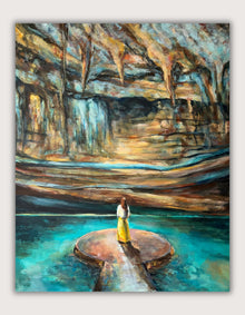Rise, original mixed media painting on canvas by Swedish artist Ingela Johansson, full view