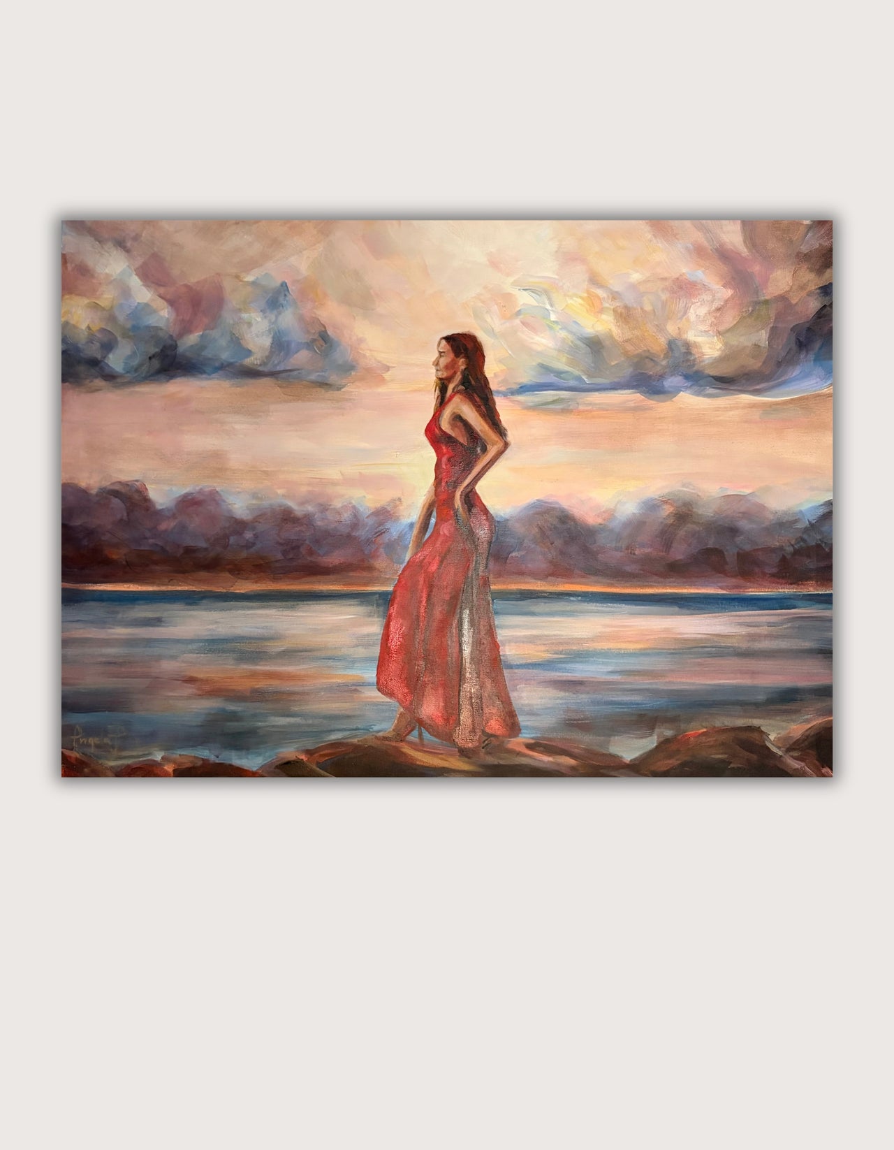 Sovereign in Red – original acrylic painting by Ingela Johansson, RED Collection 2026