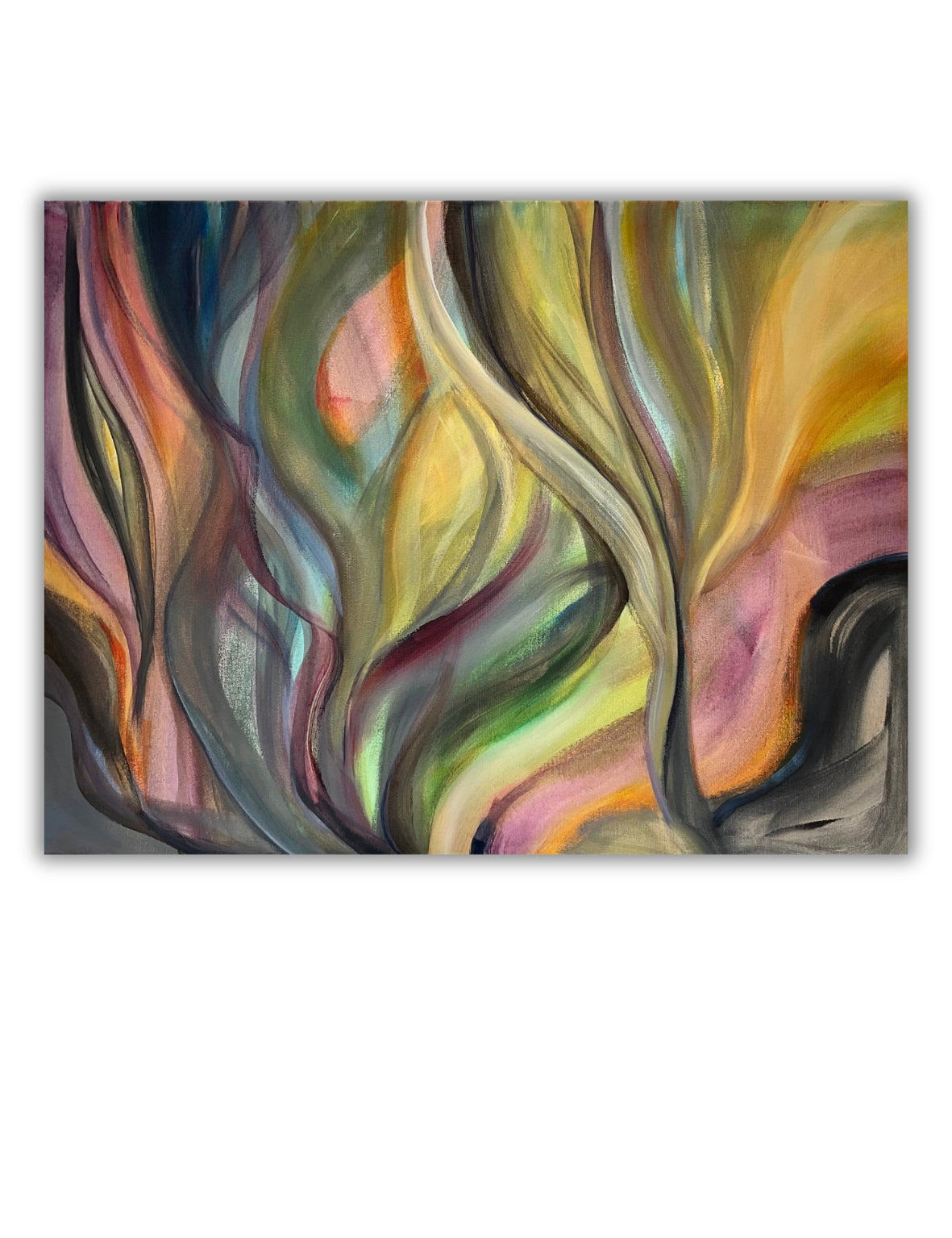 Sunset Currents original abstract acrylic painting by Swedish artist Ingela Johansson