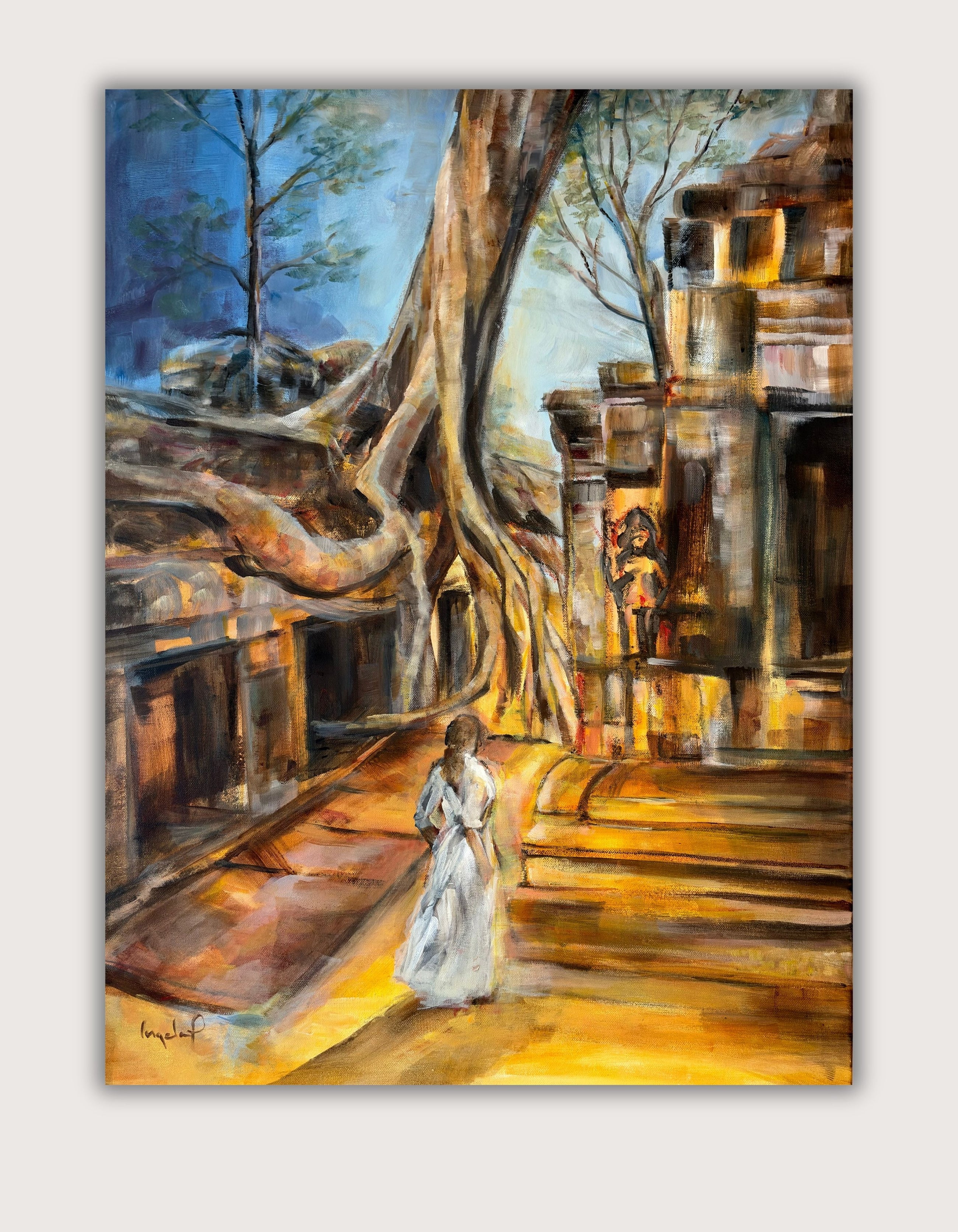 The temple of tomorrow acrylic painting on canvas by Swedish artist Ingela Johansson